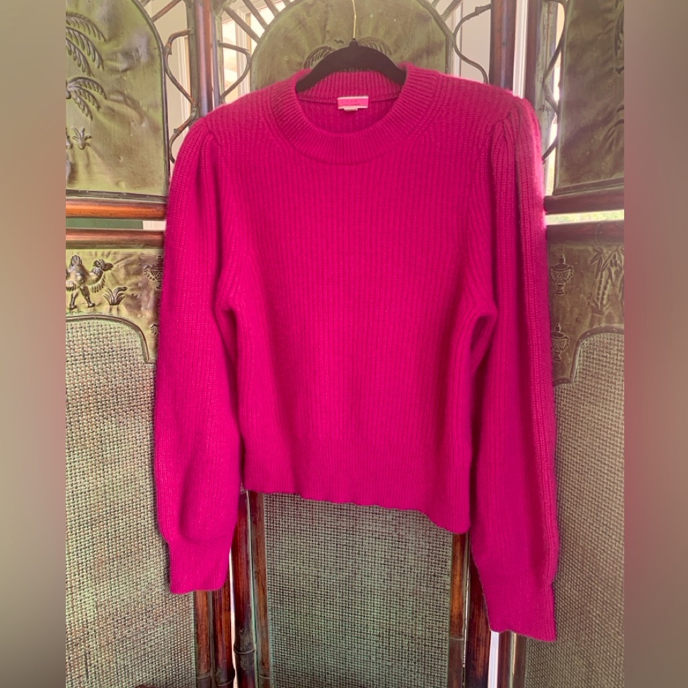 J.Crew Cashmere Bishop and puff-sleeved Sweater size XL (FITS SMALL/MEDIUM)